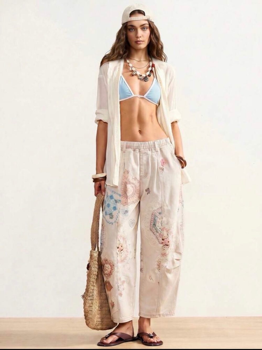 BOUTIQUE PRINTED, PATCHWORK BARREL, JEANS